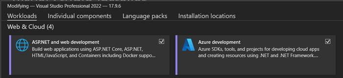 Tutorial VS Installer Components